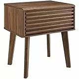 Modway Render Mid-Century - Tavolino o comodino moderno in noce