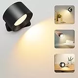 AUINSKY Applique da Parete Interno, Dimmerabile Ricaricabile con Controllo Touch, 3 Modalità Colore, 3 Livelli di Luminosità, Girevole a 360° - Applique per Soggiorno, Camera da Letto e Corridoi