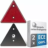 valonic triangolo catarifrangente, 2 pezzi - certificato secondo ECE: R3.02 Classe IIIA - 15cm - riflettore per rimorchi - rosso - senza viti incluse