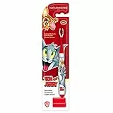 Naturaverde | Kids - Warner Bros Tom & Jerry - Spazzolino con Setole Morbide per Bambini, Spazzolino da Denti Divertente per Bimbi, Spazzolino Tom e Jerry