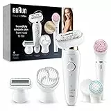 Braun Silk-épil 9 Flex Beauty Set Epilatore con testa flessibile per una facile depilazione, rasoio elettrico e trimmer, FaceSpa, guida alla pressione, Wet & Dry, spina UK 2 pin, 9-100, bianco