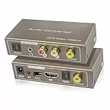 Tihokile Convertitore Audio Digitale Analogico Multifunzione 192 KHz, Convertitore Audio da HDMI Arc/Ottico/Coassiale a Ottico/Stereo RCA (L/R)/Jack 3,5 mm/Coassiale Support PCM per PS4 HDTV DVD