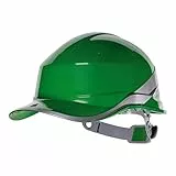 Cappello rigido da baseball DeltaPlus Diamond V con strisce riflettenti, verde, taglia unica