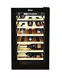 Candy DiVino CWC 021 ELSP/N Cantinetta Vino Refrigerata, 21 Bottiglie, App hOn con Tecnologia Vivino, Ripiani in Legno, Luce Led, Classe G, 40x55x70 cm, Nero