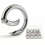 通用 Moschettone Rotondo 30 Pezzi Moschettone Tondo 28mm in Lega di Zinco O-Ring Portachiavi per Esterno Campeggio Borse Artigianato e Accessori Viaggio Pesca, Silver (Silver)