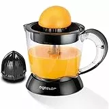 Aigostar Spremiagrumi elettrico 40 Watt con controllo della polpa regolabile. 1 Litro,2 Coni Intercambiabili e capacità. Doppio Senso di Rotazione, BPA FREE.