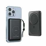 Power Bank Wireless 10000mAh, VRURC Caricatore Portatile Ricarica Rapida, USB C PD 20W & QC 22.5W Power Bank, 3 Uscite e 2 ingressi Compatibile con iPhone 14/13/12 /Pro/Mini/Pro Max ecc - Nero