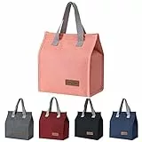 HexinYigjly Borsa Termica Porta Pranzo, Sacchetto Pranzo, Borse Isolante per Pranzo Portatili, Borsa Termica Impermeabile, per Ufficio Scuola Lavoro Campeggio Picnic Viaggi -Rosa