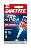 Loctite Super Attak Precision Plus, Colla liquida trasparente con beccuccio extra lungo, Colla attaccatutto forte multimateriale, Super colla resistente e precisa, 1x8g