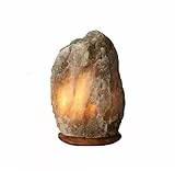 Himalaya Salt Dreams - Cristallo di sale illuminato Rock Grey Line con base in legno, sale di cristallo in Punjab/Pakistan, grigio, ca. 12 x 12 x 18 cm, 3 unità