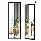 COSTWAY Specchio da Parete Lungo, Specchio sulla Porta o sul Muro, Specchio a Figura Intera per Camera da Letto Salone Spogliatoio,120 x 37 cm (Nero)