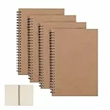 CYH 4 quaderni per appunti A5 con rilegatura a spirale, quaderno a spirale, 100 pagine/50 fogli vuoti, quaderno da disegno, formato A5, per schizzi, agenda, appunti o pianificazione