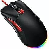 EKSA Mouse da gioco nero 12.400 DPI (68 G ultraleggero, sensore ottico, alta precisione, 8 tasti programmabili