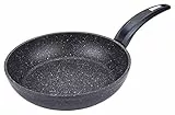 Moneta Hercules Padella Antiaderente Stone, Alluminio Rivestito, Nero, 24 cm