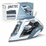 Imetec Activation Ferro da Stiro a Vapore, Piastra Scorrevole in Ceramica e Tormalina, Colpo Vapore 200 g, Tecnologia Anticalcare ZeroCalc, Antigoccia, Eco, 2400 W
