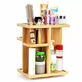 BELLE VOUS Organizer Trucchi Bagno Rotante a 360° - Grande Organizer Bagno Porta Cosmetici - Accessori Bagno in Bambu per Ripiani di Bagno e Camera per Rossetti, Pennelli Trucco e Cosmetici
