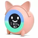 YISUN Sveglia Digitale da Comodino,Sveglia Bambini da Comodino con 5 Colori Wake-up Light Sveglia Ricaricabile USB,Funzione Snooze