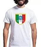 T-Shirt Uomo Bambino Napoli Scudetto Campione d'Italia Sport Calcio Calcetto Allenamento Tempo Libero Relax Maglietta Squadra Tifoso Passione Tracksuit