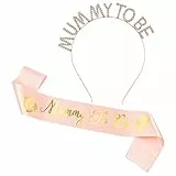 CHUANGOU Mummy to Be Cintura e Tiara Corone da Principessa per Baby Shower Party la Futura Mamma, Oro Rosa