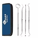YSCARE Igiene Dentale Kit per Placca e Tartaro Rimozione Sbiancamento Denti kit con specchietto dentista Pulizia Denti Tartaro Ablatore Kit per Cura Orale Domestico Rimozione Tartaro 4P