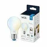 WiZ Lampadina Smart WiFi, Smerigliata, Luce Bianca da Calda a Fredda Dimmerabile, E27, 7W, Tecnologia SpaceSense, Controllo Vocale (Alexa, Apple HomeKit, Google Home)