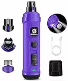 BOUSNIC Lima Unghie Cani - Tagliaunghie per Cani Elettrico con 2 luci LED Ricaricabile Silenziose con Vibrazioni Ridotte a 2 velocità Professionale per Cani e Gatti di Taglia Piccola Media e Grande