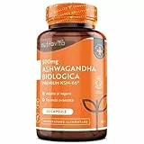Ashwagandha Bio 500mg - Puro ad Alta Qualità KSM-66 Senza Riempitivi - Integratore Vegano Naturale di Withania Somnifera (Ginseng Indiano) capsula- Rimedio Erboristico Ayurveda - Prodotto da Nutravita