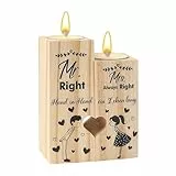 HASUDEI Candeliere Legno a Forma di Cuore Candeliere per San Valentino Portacandele in Legno di Natale per Decorazione Compleanno Regalo per Sorella Mamma Moglie Bomboniera Matrimonio