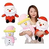 liuer 2PCS Peluche di Natale Modello Carino Giocattolo Regalo Peluche Natalizi per Bambini Bambino Ragazzi Ragazze(Babbo Natale + Pupazzo di Neve)