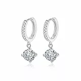 Orecchini Pendenti Donna Orecchini Cerchio Piccoli 1 Paia Orecchini Donna Argento 925 Orecchini Pendenti in Rotondo Zircone Bambina Anallergici 12mm