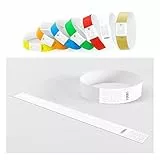 BKSAI 100pcs Braccialetti di identificazione Stampabili DIN A4 Stampabili Braccialetti d'ingresso Sicurezza Braccialetti in Carta Impermeabili Nastri di ingresso con Tyvek per Club Feste Eventi