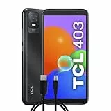 TCL 403 Smartphone 4G 32GB, 2GB RAM, Display 6, Android 12, Camera 8 Mp, Batteria 3000 mAh, Dual Sim Prime Black, Versione con Cavo Micro-USB Aggiuntivo, 1mt, Italia