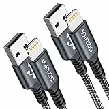 SIZUKA Cavo Lightning 1M/2Pezzi,Cavo iPhone Caricatore iPhone Cavetto iPhone Filo Nylon [Certificato MFi] Carica Rapida Caricabatterie Nylon per iPhone 13 12 11 Pro Max XS XR X 8 7 6 Plus 5 5s SE