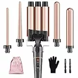 Set di ferri arricciacapelli 3 fusti 5 in 1-FERRI ARRICCIANTI BESTOPE PRO Ricci grandi Bigodini in ceramica con guanto diverso 2 clip