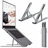 Nestling® Supporto PC Portatile Alluminio 6 Livelli Regolabile Porta Notebook, Raffreddamento Pieghevole per Laptop, MacBook Air/PRO, Dell, XPS, HP, Lenovo Computer Portatili e Tablet (Grigio)