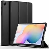 CACOE Custodia Cover Compatibile con Samsung Galaxy Tab S6 Lite 10.4 Pollici 2022/2020 SM-P610N/P615N con Portapenne-Ultra Sottile con Cover Leggero Supporto in Pelle PU Case, Nero