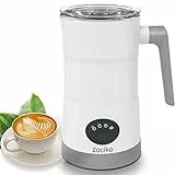 zociko Montalatte Elettrico, Montalatte Automatico, 400W Schiumatore Schiuma Calda Fredda, Scaldalatte Controllo della Temperatura, Rivestimento Antiaderente per Caffè, Latte, Cioccolato(160ml/350ml)