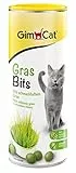 GimCat Gras Bits, Snack per gatti senza cereali e ricco di vitamine, con erba vera, 1 barattolo, 1 x 425 g