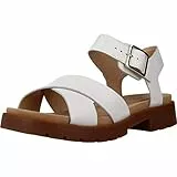 Clarks Orinoco Strap, Sandali con Cinturino alla Caviglia Donna, Bianco (White Leather White Leather), 38 EU
