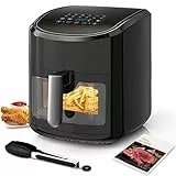 EUARY Friggitrice Ad Aria Calda 7,5 Litri, Air Fryer XXL con 17 Programmi, 1700W Friggitrice Senza Olio per 6-8 persone, LED Touch Screen, 32 Ricette Cartacee[Cinque lingue compreso l'italiano]