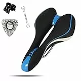 Sella per bicicletta con comoda sella in gel, per uomo e donna, cava, ergonomica, adatta per mountain bike, bici da corsa, mountain bike, cyclette, City Dirt E Bike (blu)