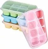 Theuwnee® 4 pezzi Vassoio per Cubetti di Ghiaccio, Stampi per Ghiaccio in Silicone, perfetti per bevande, congelatore, cocktail di whisky per alimenti per bambini, certificato LFGB, senza BPA
