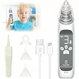 Aspiratore Nasale Neonato Elettrico Aspiratore Moccio per Bambini, Pulisci-Naso per Bambini con 3 Punte in Riutilizzabili Silicone, musica e luce per Neonati Bambini Piccoli Neonati