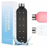 Borraccia da 1 L, bottiglia d'acqua riutilizzabile senza BPA impermeabile con marcatura dell'ora motivazionale, bottiglia d'acqua sportiva di grande capacità per sport indoor, campeggio, bicicletta,
