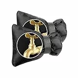 Feliciay 2 pz copertura per rubinetto esterno ispessita copertura per rubinetto esterno dal congelamento impermeabile termico rubinetto giacca anti-gelo tubo isolamento per l'inverno (nero)