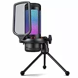 TONOR Gaming Mic, Microfono USB per PC PS4/5, Micro a Condensatore Cardioide con Modi RGB e Luminosità Regolabili, Mute Rapido, Controllo del Guadagno, per Streaming, Podcasting, Registrazione, TC310
