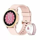 IOWODO Smartwatch Donna, Orologio Intelligente Donna IP68 con Ossimetria (SpO2), Notifiche dei Messaggi, Cardiofrequenzimetro, Monitor del Sonno, per iOS Android (2 Cinturini)