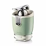 Ariete Spremiagrumi Vintage 413, Spremiagrumi Elettrico con Leva, 2 Coni per Frutti Grandi e Piccoli, Beccuccio Salvagoccia, Motore Silenzioso, Spremitura Professionale, 85W, Verde