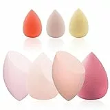 Spugnette Trucco 7 pz, Beauty Blender Multicolore con 3 Mini Spugna Fondotinta, Spugna Cosmetica per Fondotinta Liquido Polvere Protezione Solare e Crema (4 +3)