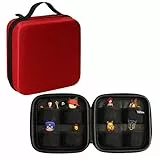 kwmobile Borsa Compatibile con Tonies - Custodia Rigida in Nylon con 8 Tasche per 20 Figure Musicali - Astuccio Statuette - Rosso